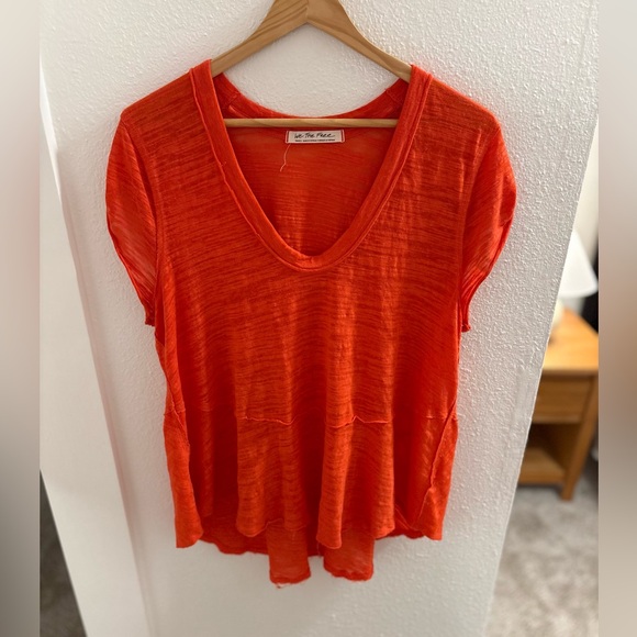 We The Free Vibrant Orange Short Sleeve Top - Picture 2 of 5